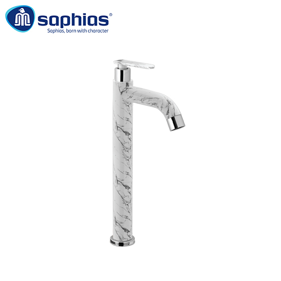 Vòi lavabo lạnh vân đá trắng đen Saphias SP-5103CV3