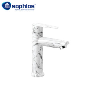 Vòi lavabo lạnh vân đá trắng đen Saphias SP-5105V3